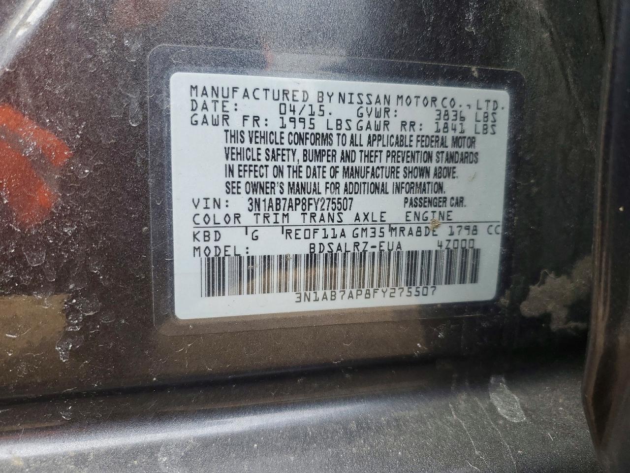 2015 NISSAN SENTRA