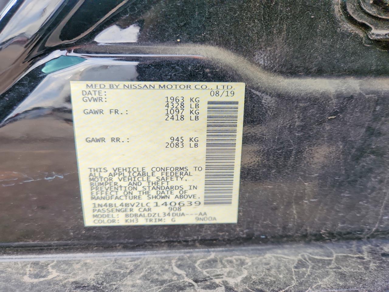 2020 NISSAN ALTIMA