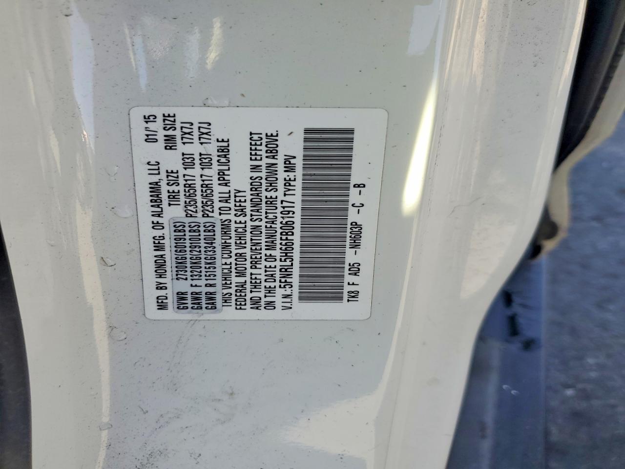2015 HONDA ODYSSEY