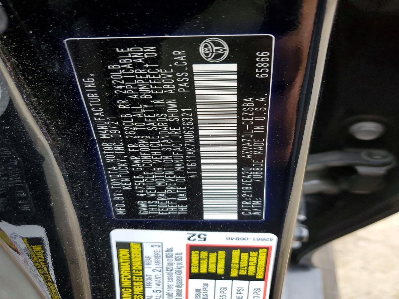 2022 TOYOTA CAMRY