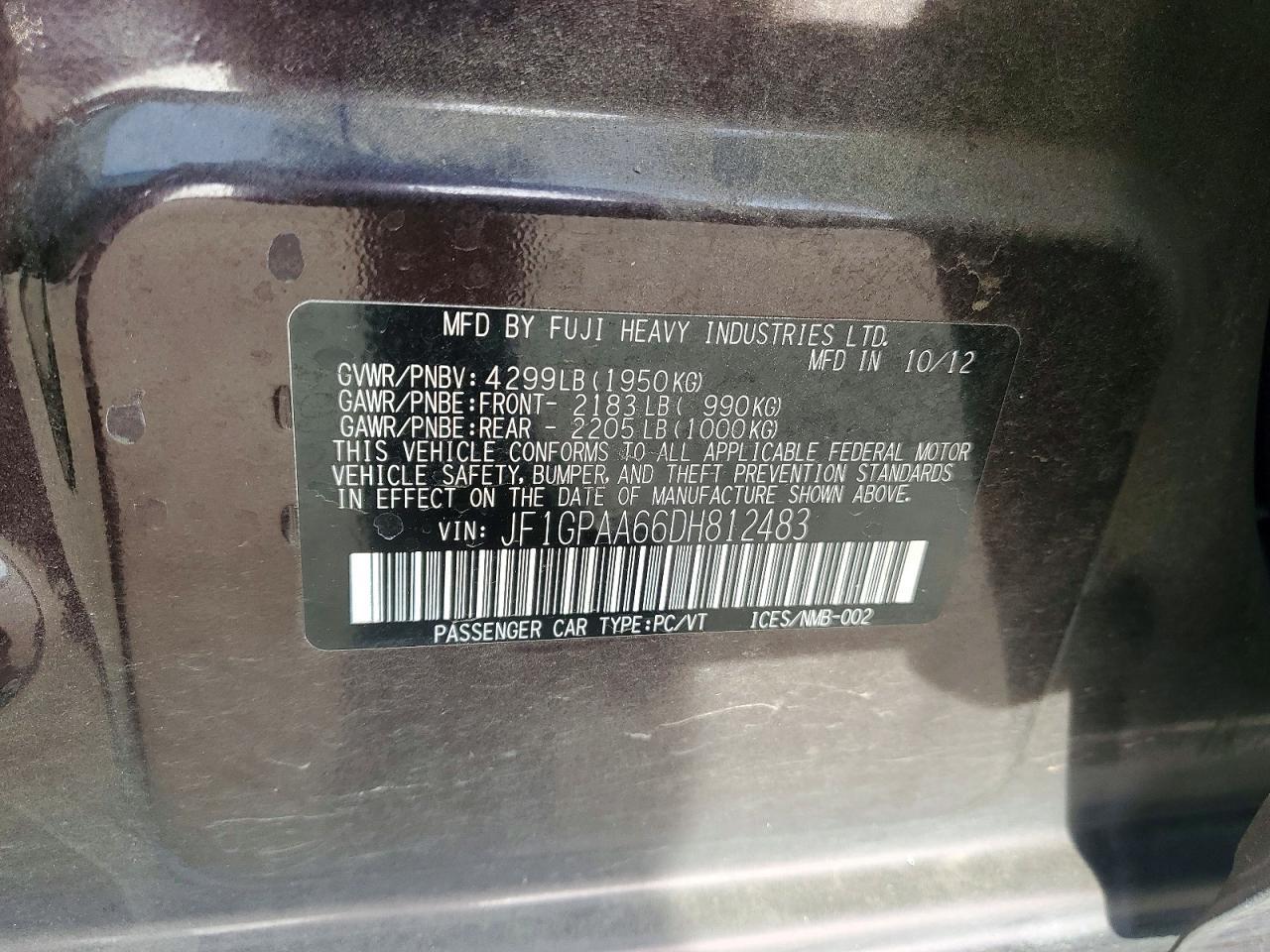 2013 SUBARU IMPREZA