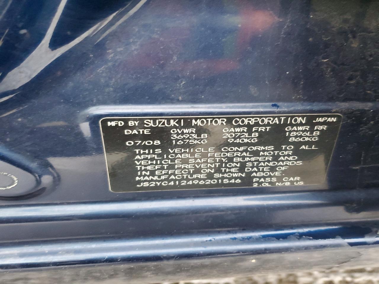 2009 SUZUKI SX4