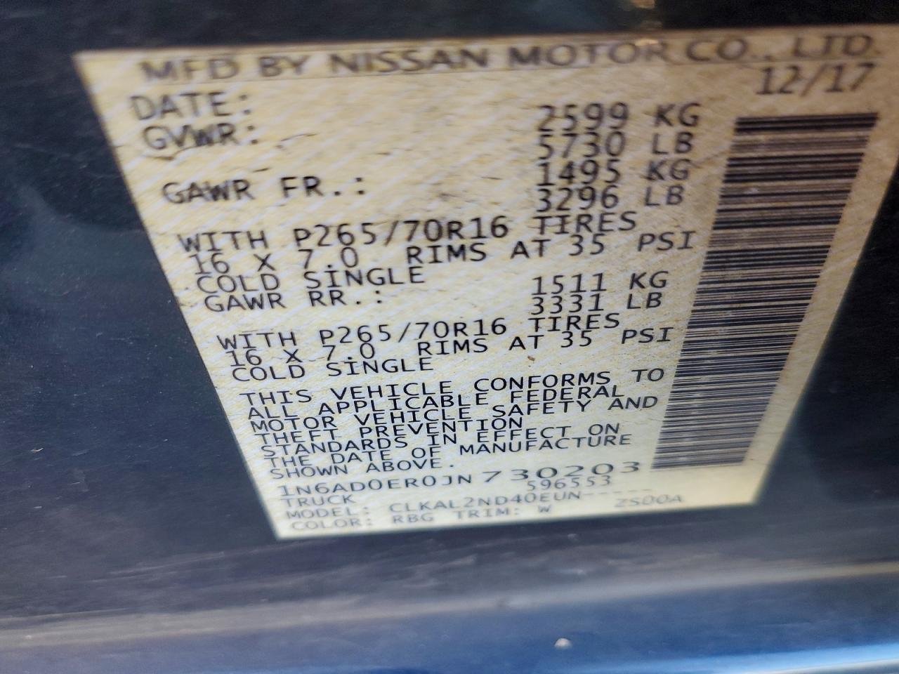 2018 NISSAN Frontier