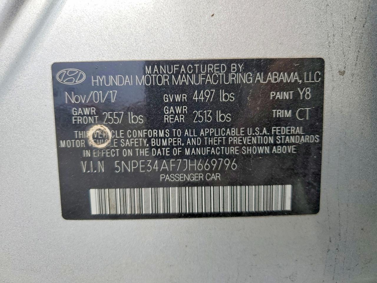 2018 HYUNDAI SONATA