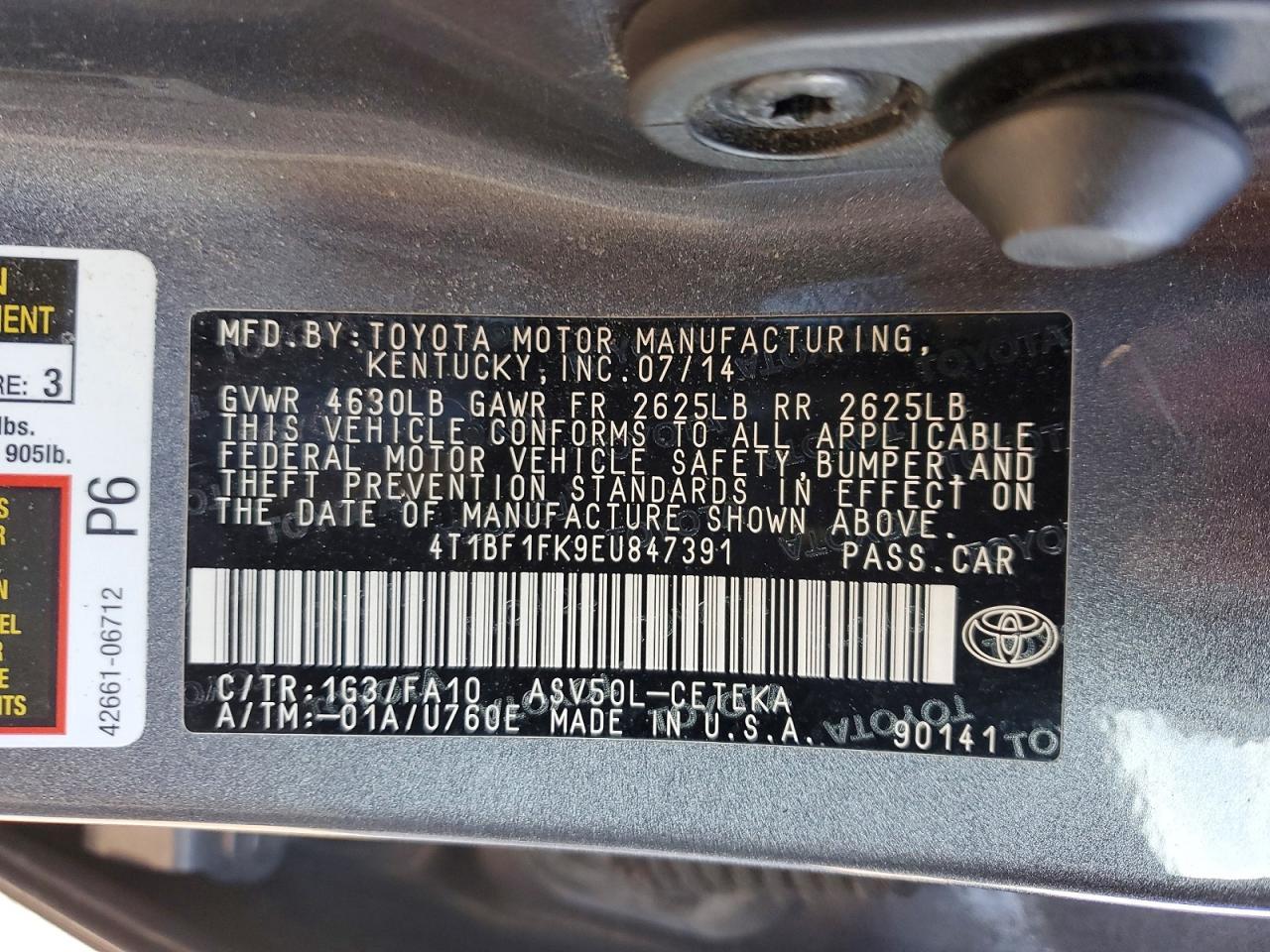 2014 TOYOTA CAMRY