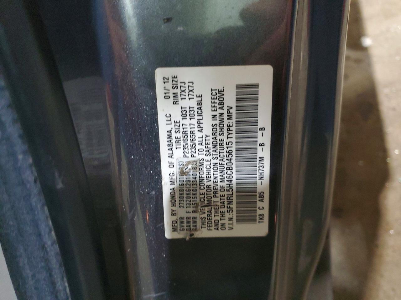 2012 HONDA ODYSSEY