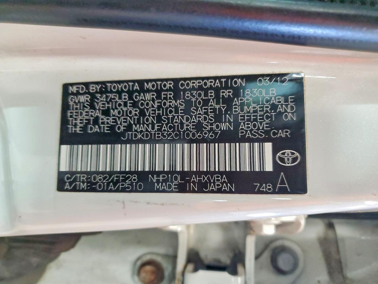 2012 TOYOTA Prius c