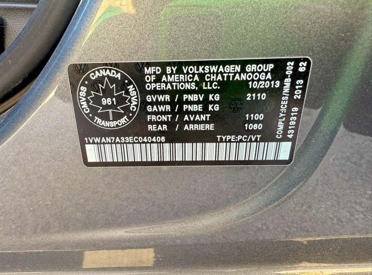 2014 VOLKSWAGEN Passat