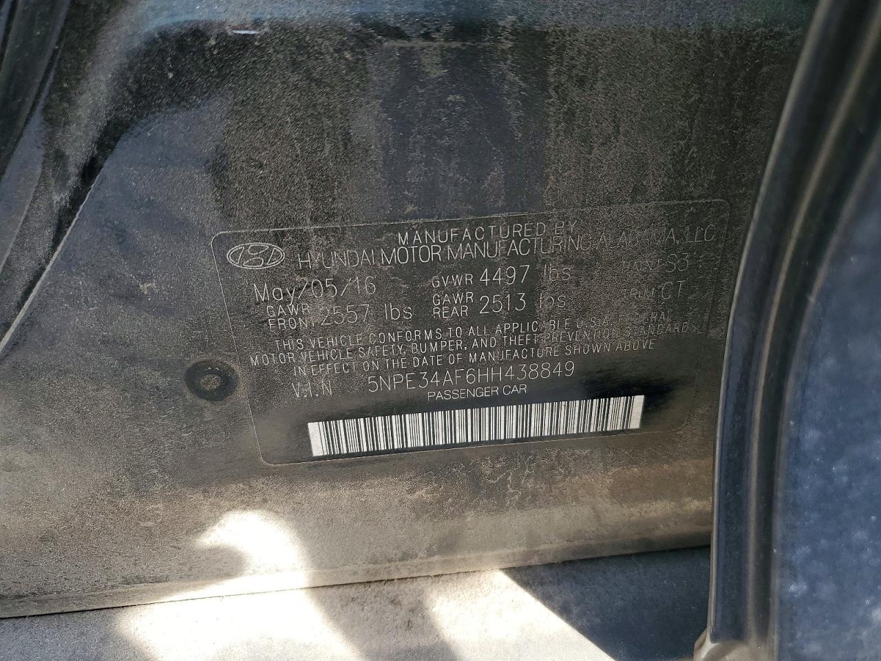 2017 HYUNDAI SONATA