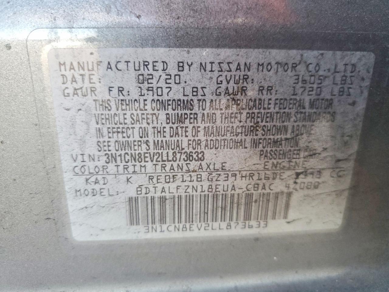 2020 NISSAN VERSA