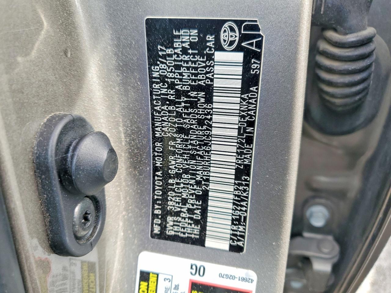 2018 TOYOTA COROLLA