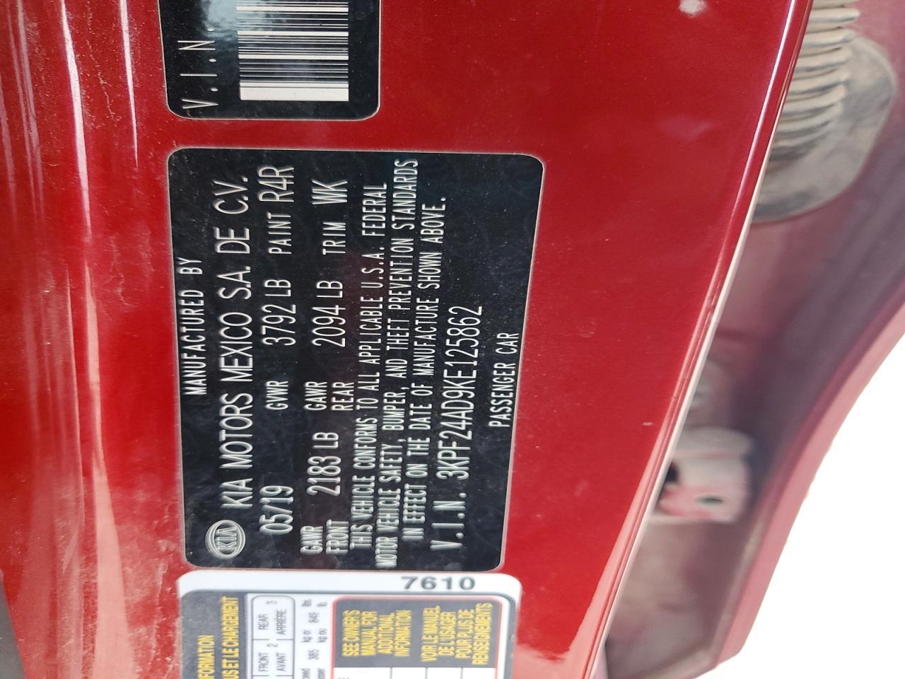 2019 KIA FORTE
