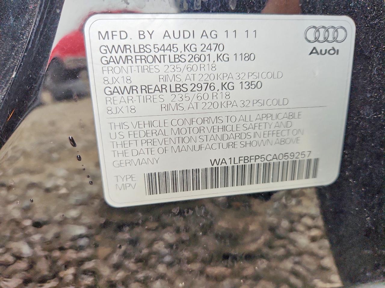 2012 AUDI Q5