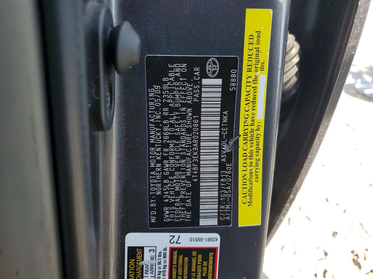 2010 TOYOTA CAMRY