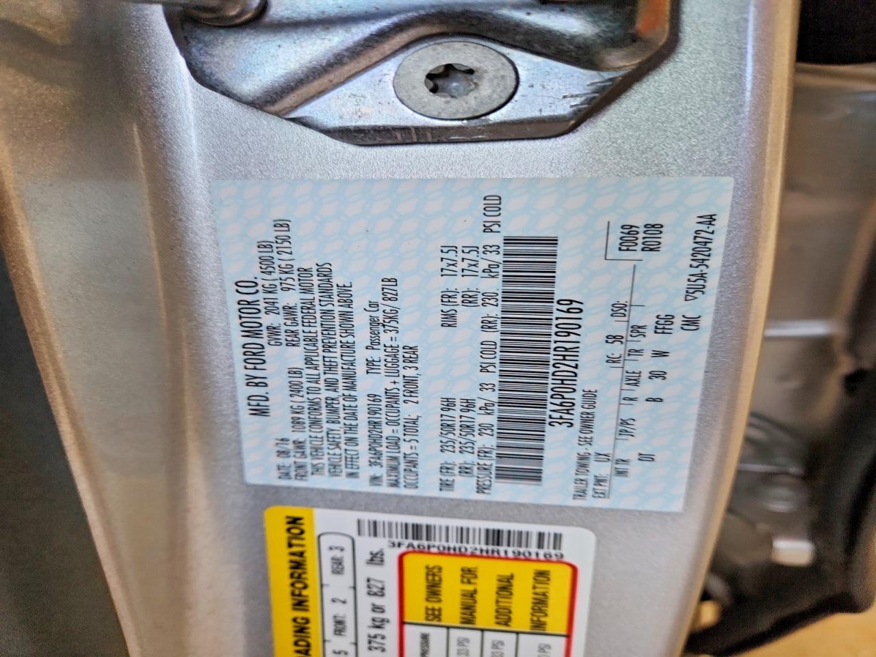2017 FORD FUSION