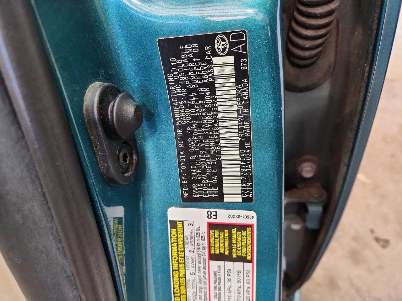 2010 TOYOTA COROLLA