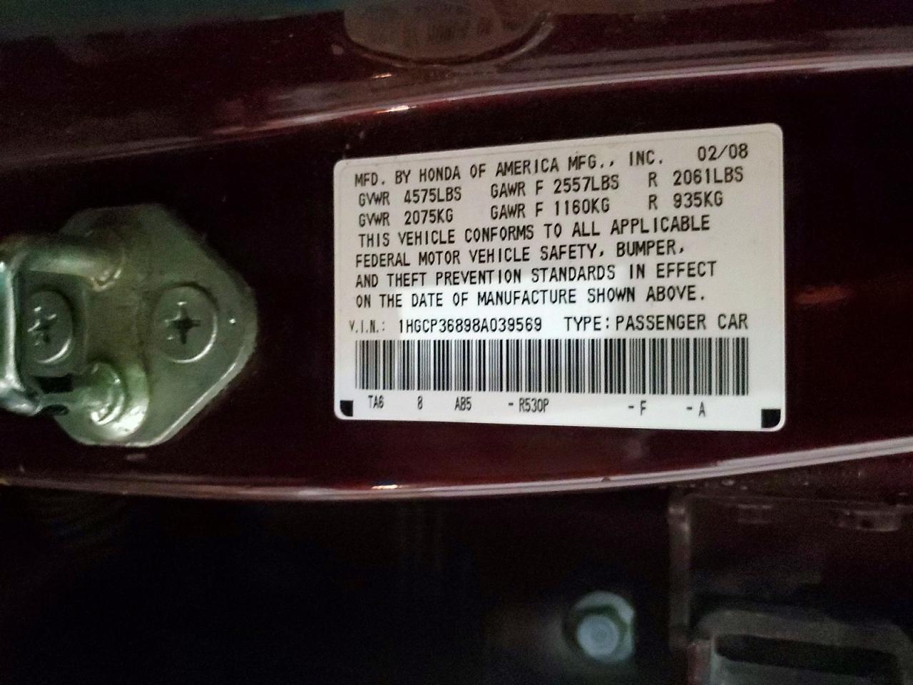 2008 HONDA ACCORD