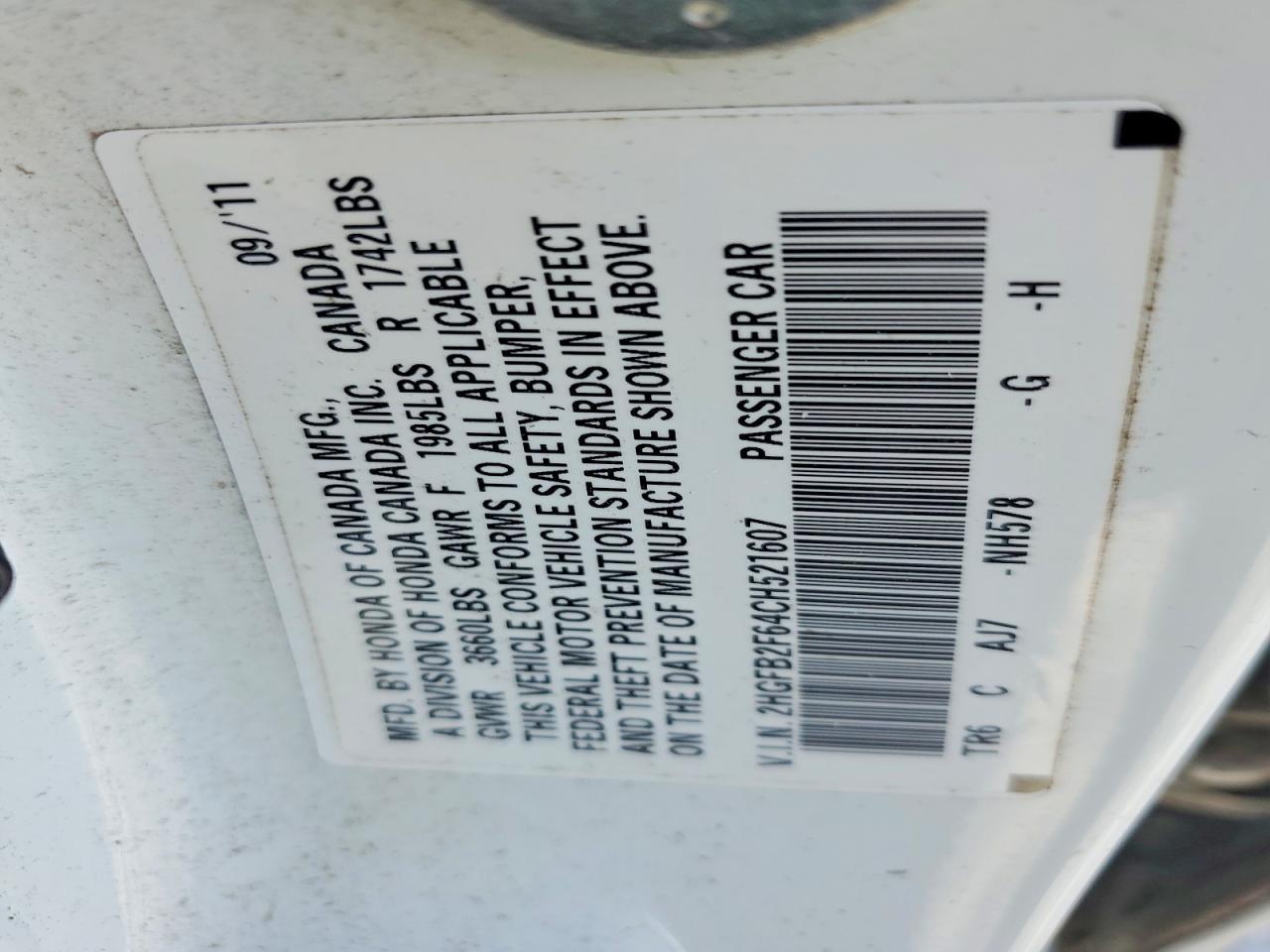 2012 HONDA CIVIC