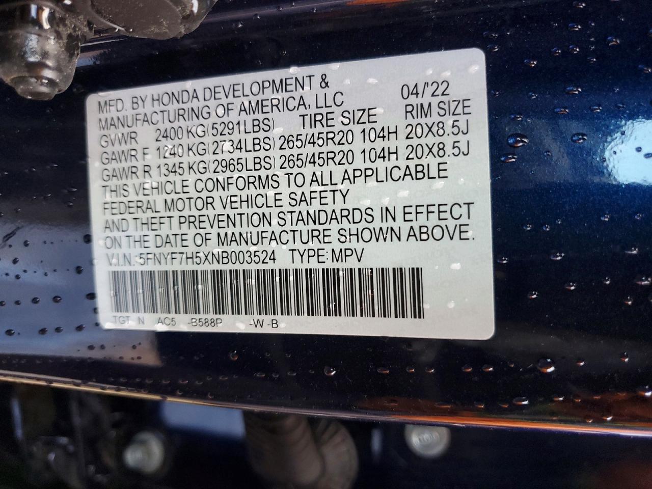 2022 HONDA Passport