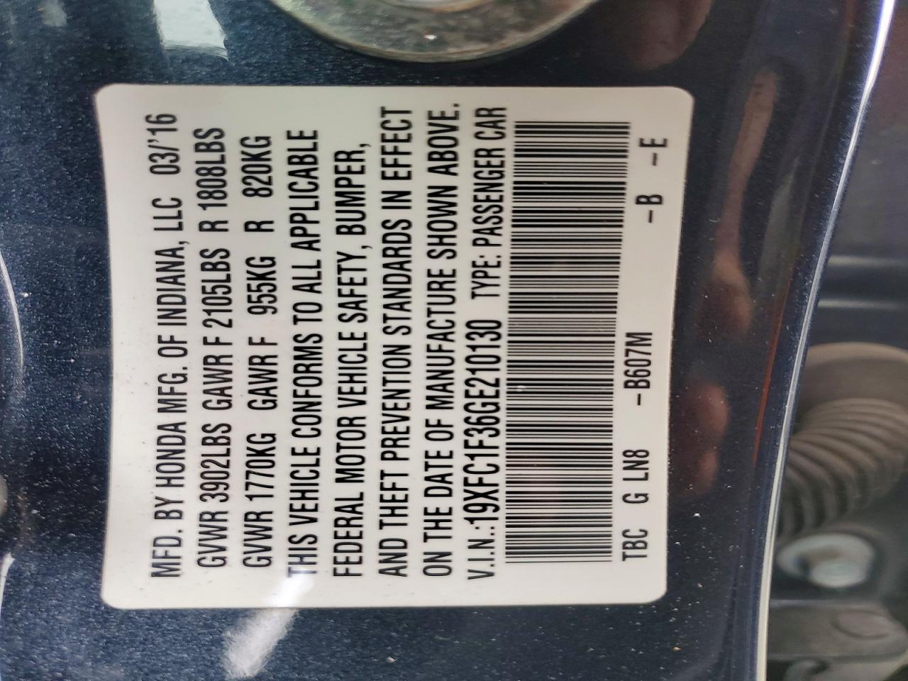 2016 HONDA CIVIC