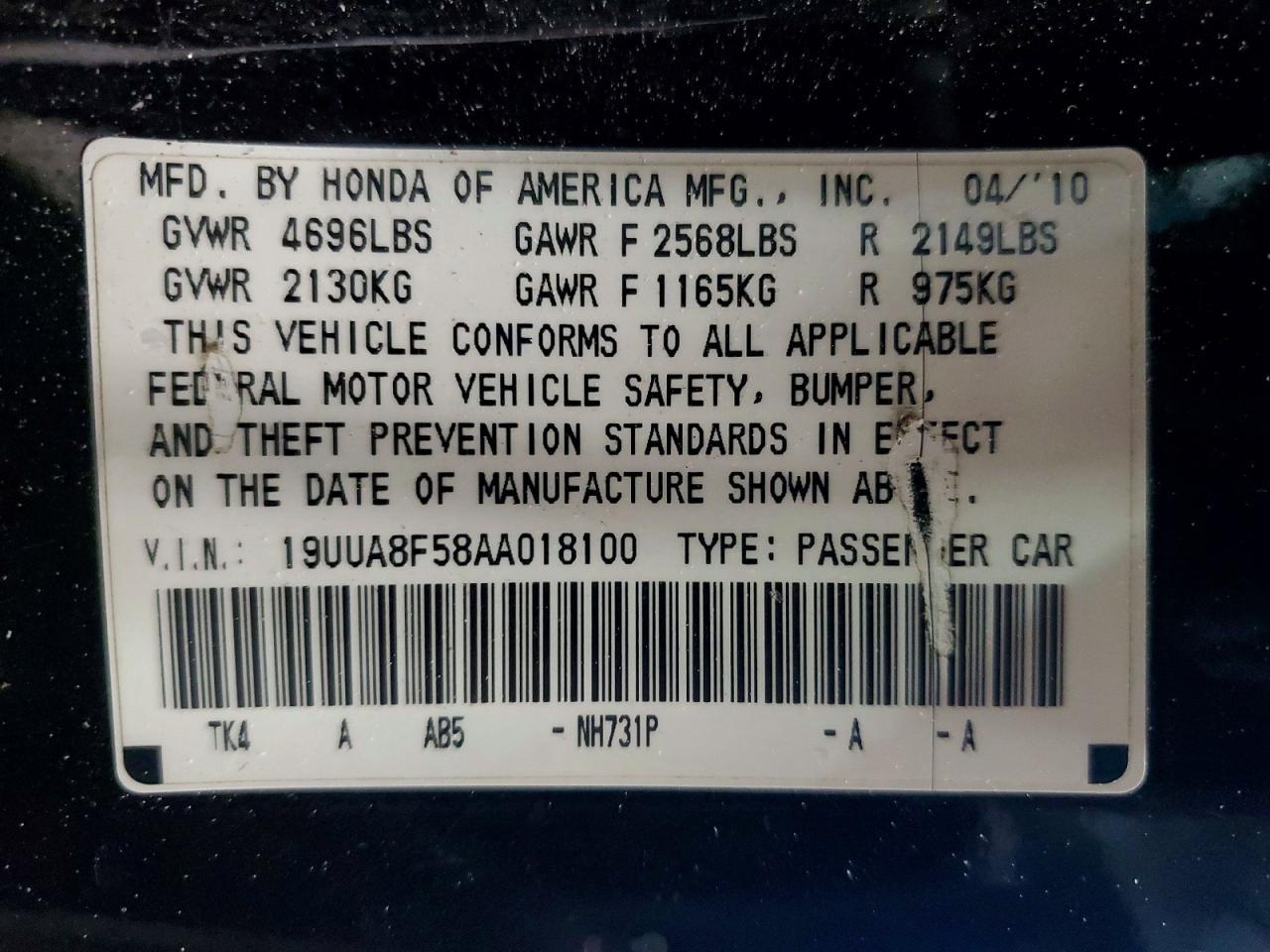 2010 ACURA TL