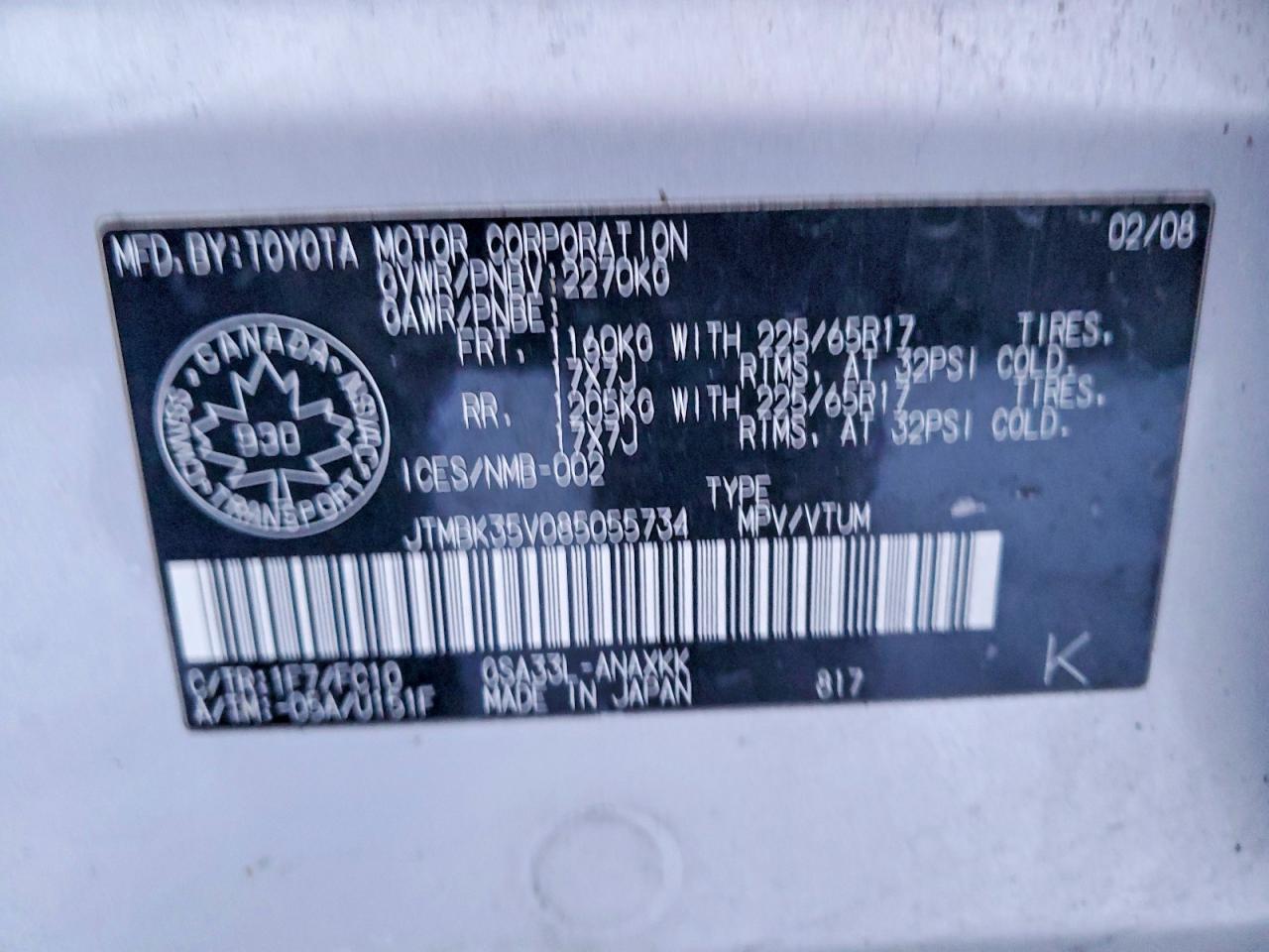2008 TOYOTA RAV4