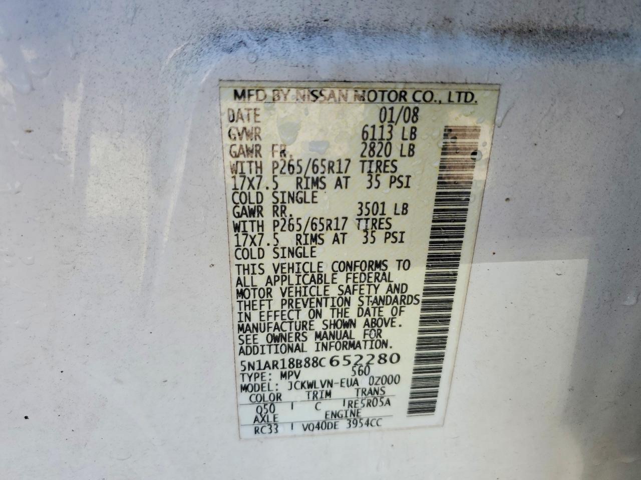 2008 NISSAN PATHFINDER