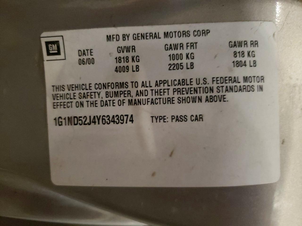 2000 CHEVROLET MALIBU