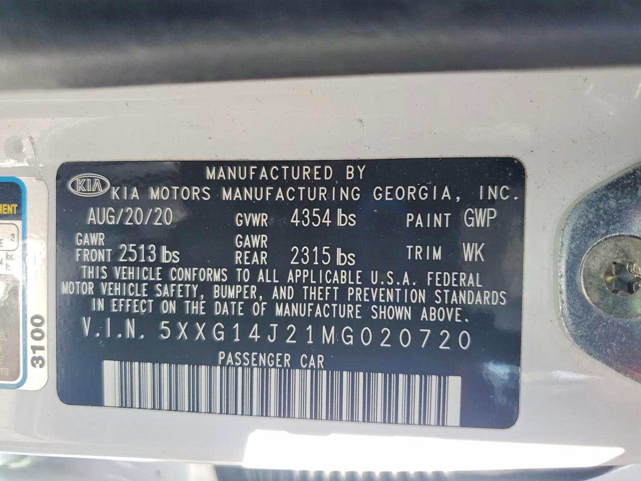 2021 KIA K5