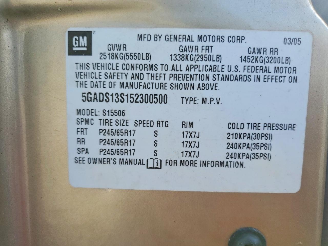 2005 BUICK Rainier