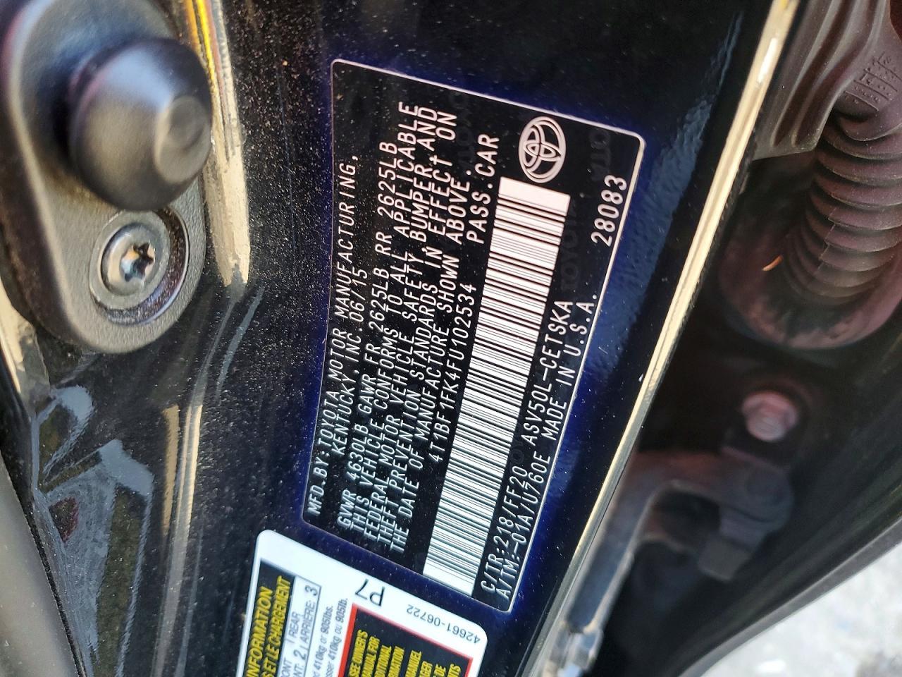 2015 TOYOTA CAMRY