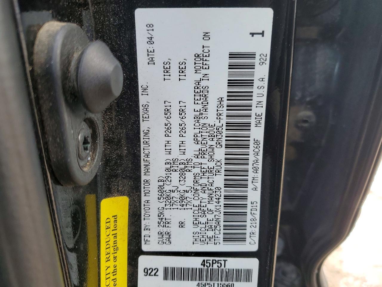 2018 TOYOTA TACOMA