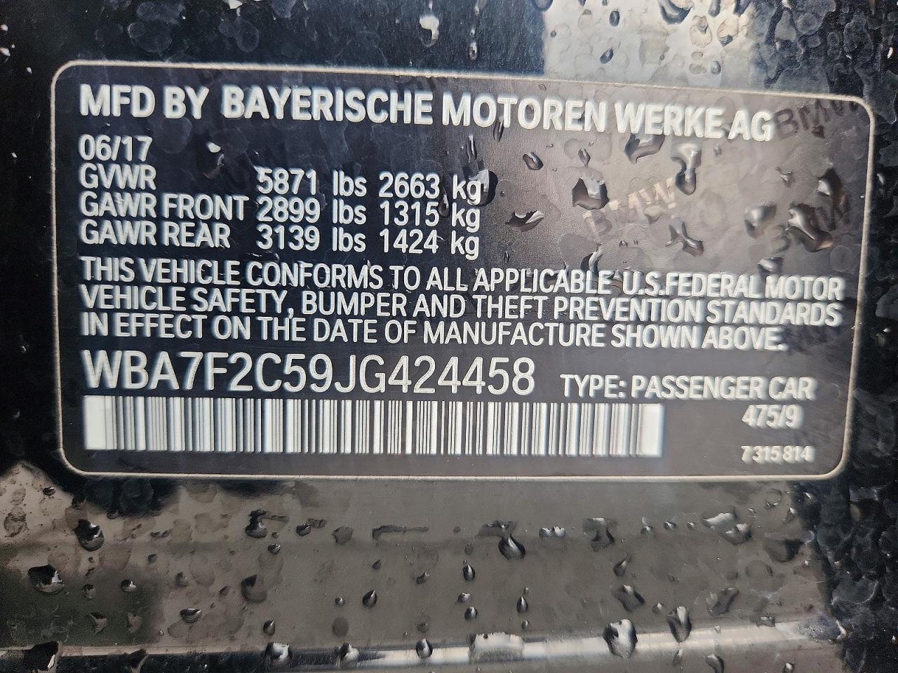 2018 BMW 7 series