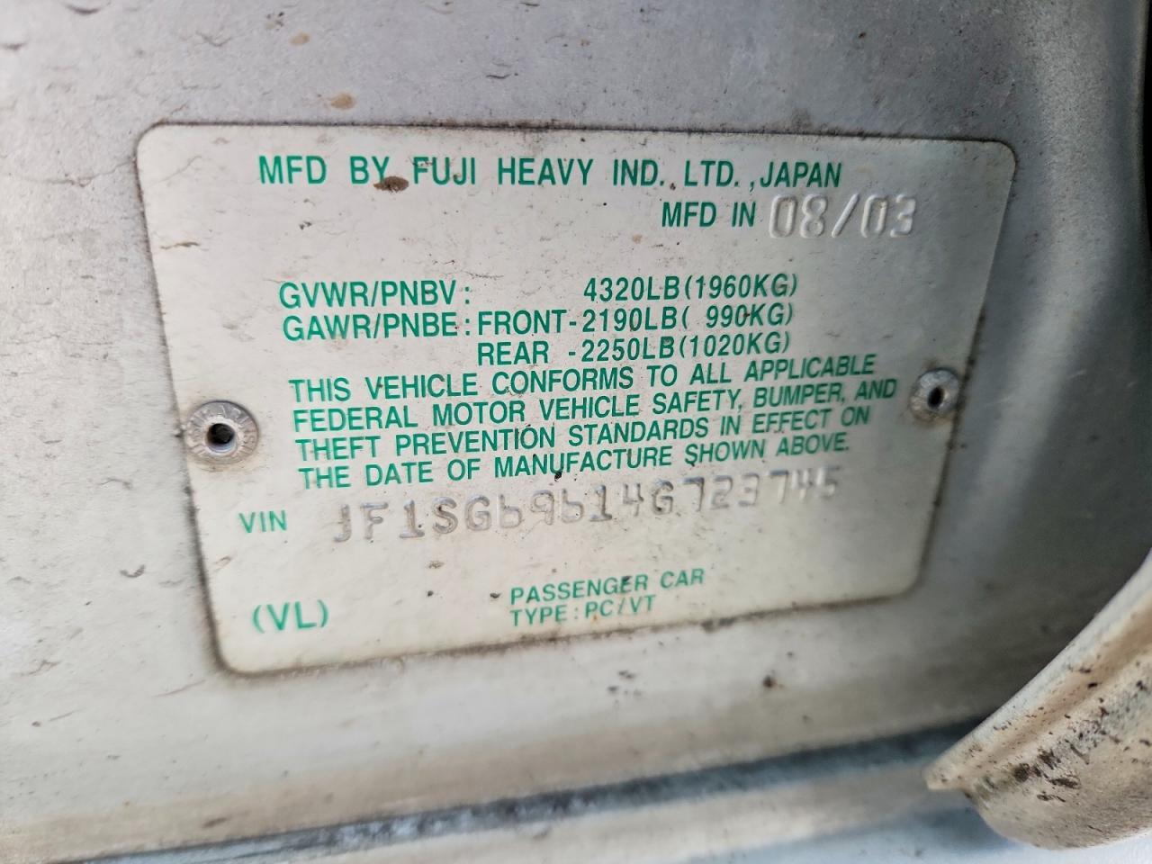 2004 SUBARU FORESTER