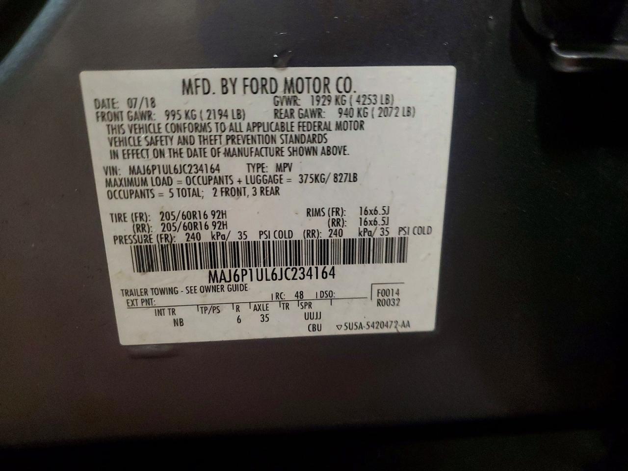 2018 FORD EcoSport