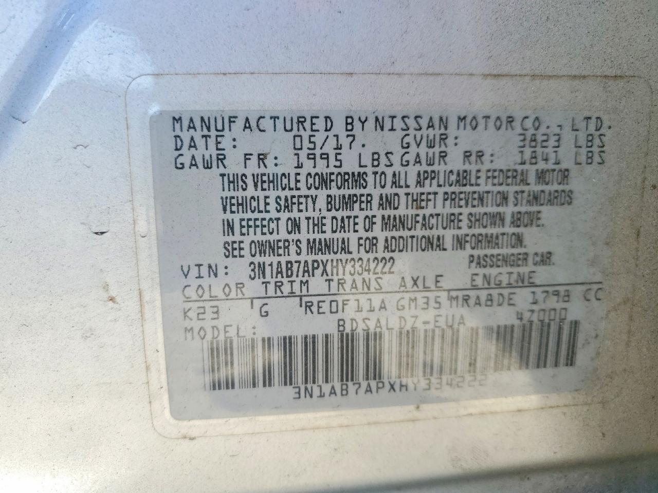 2017 NISSAN SENTRA