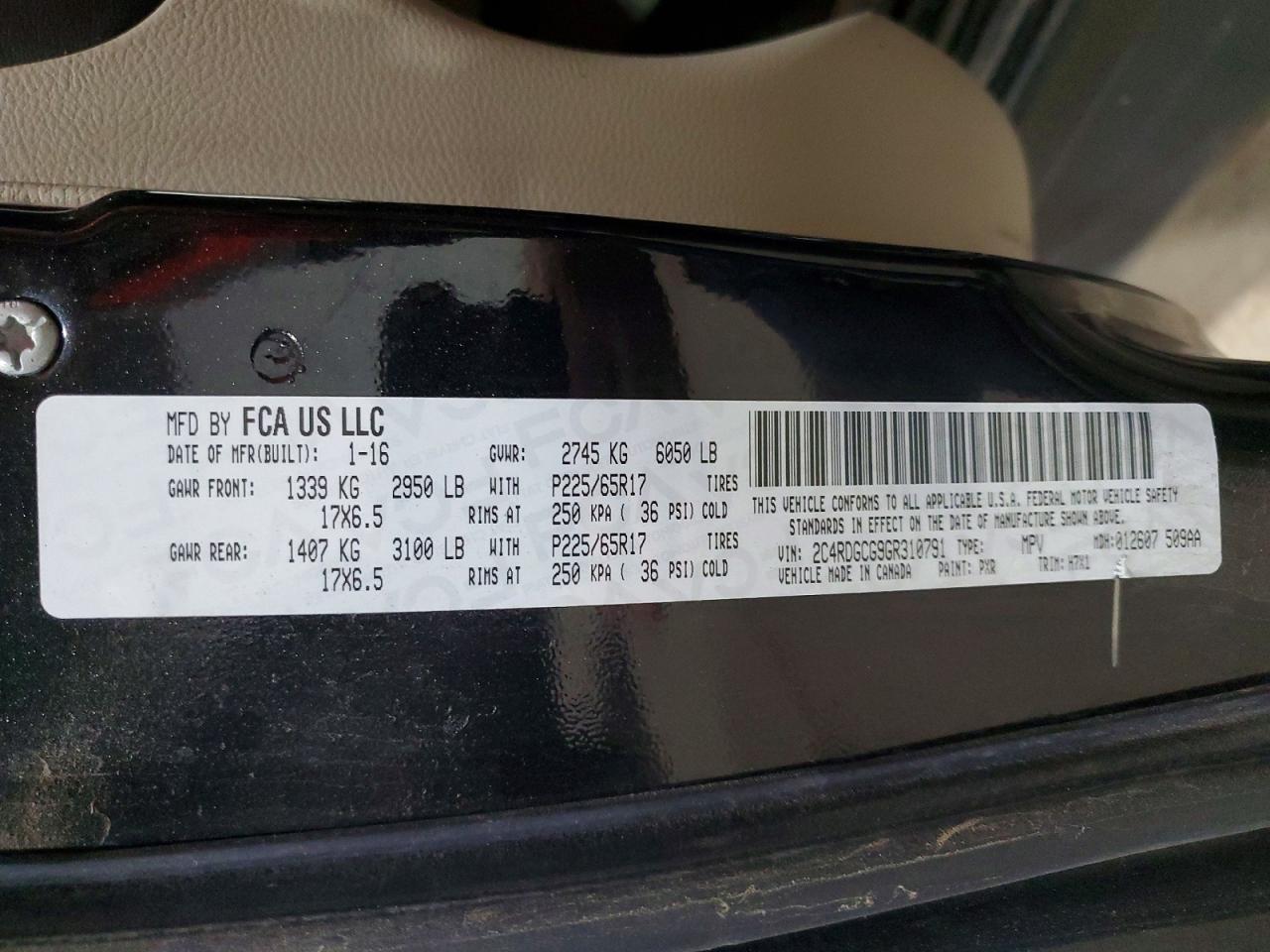 2016 DODGE GRAND CARAVAN