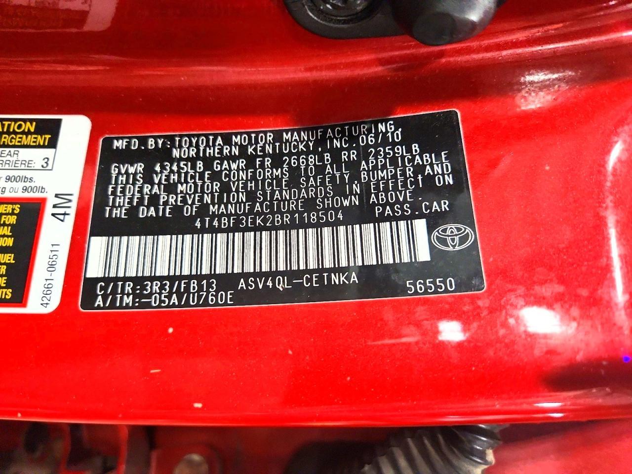 2011 TOYOTA CAMRY