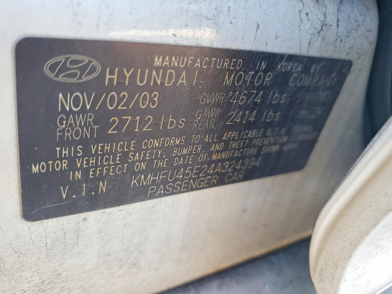 2004 HYUNDAI Xg