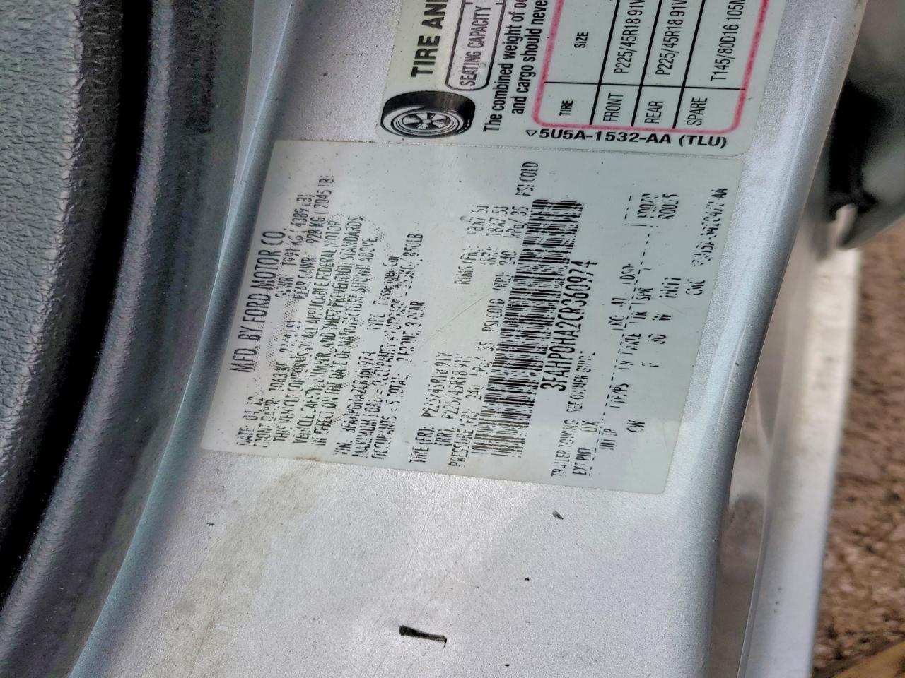 2012 FORD FUSION