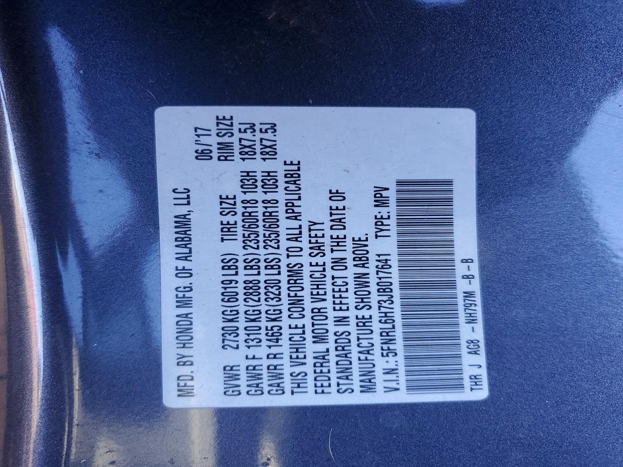 2018 HONDA ODYSSEY
