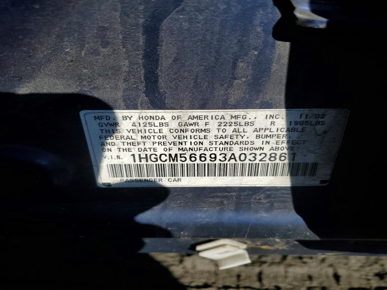 2003 HONDA ACCORD