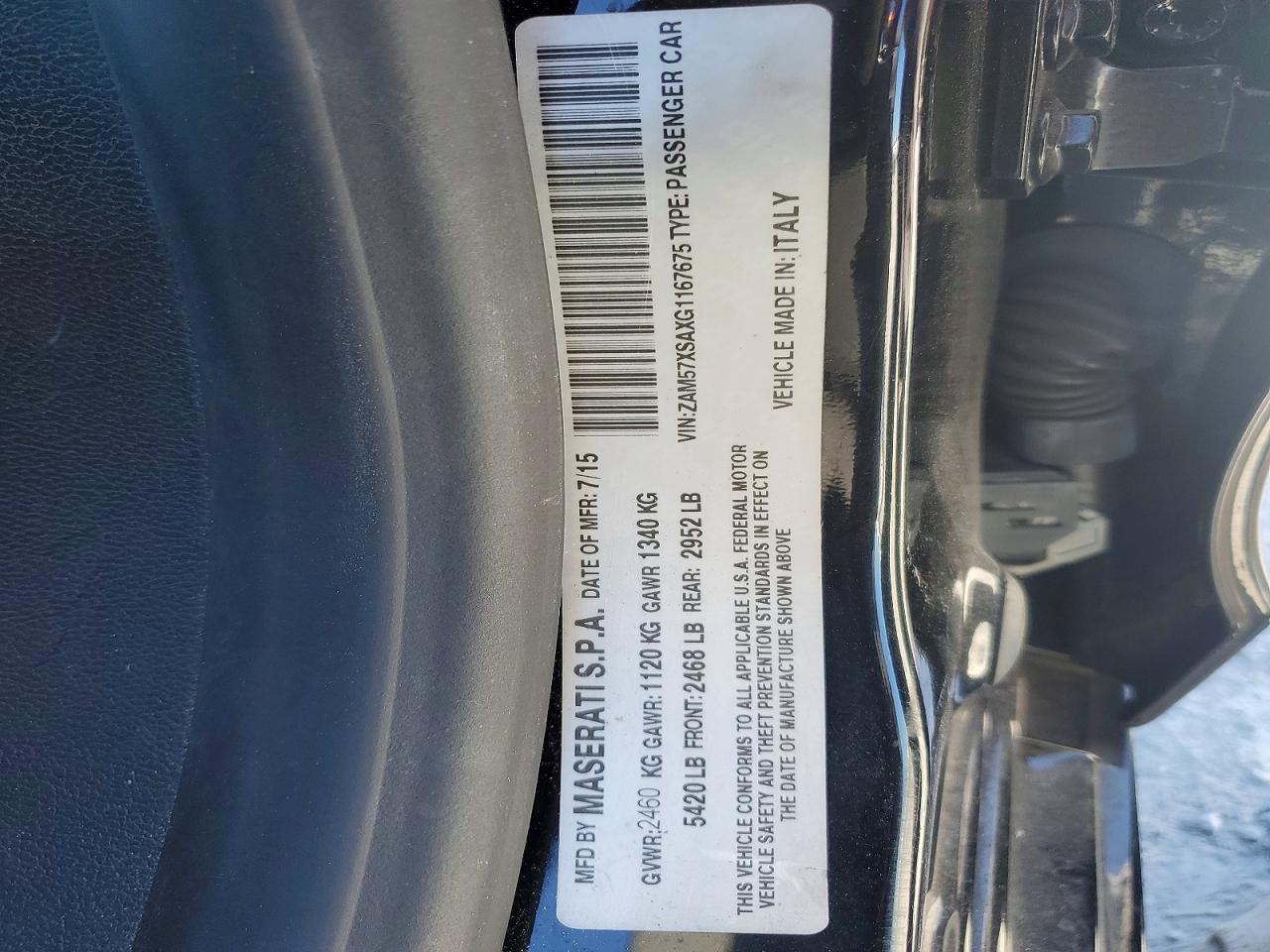 2016 MASERATI Ghibli