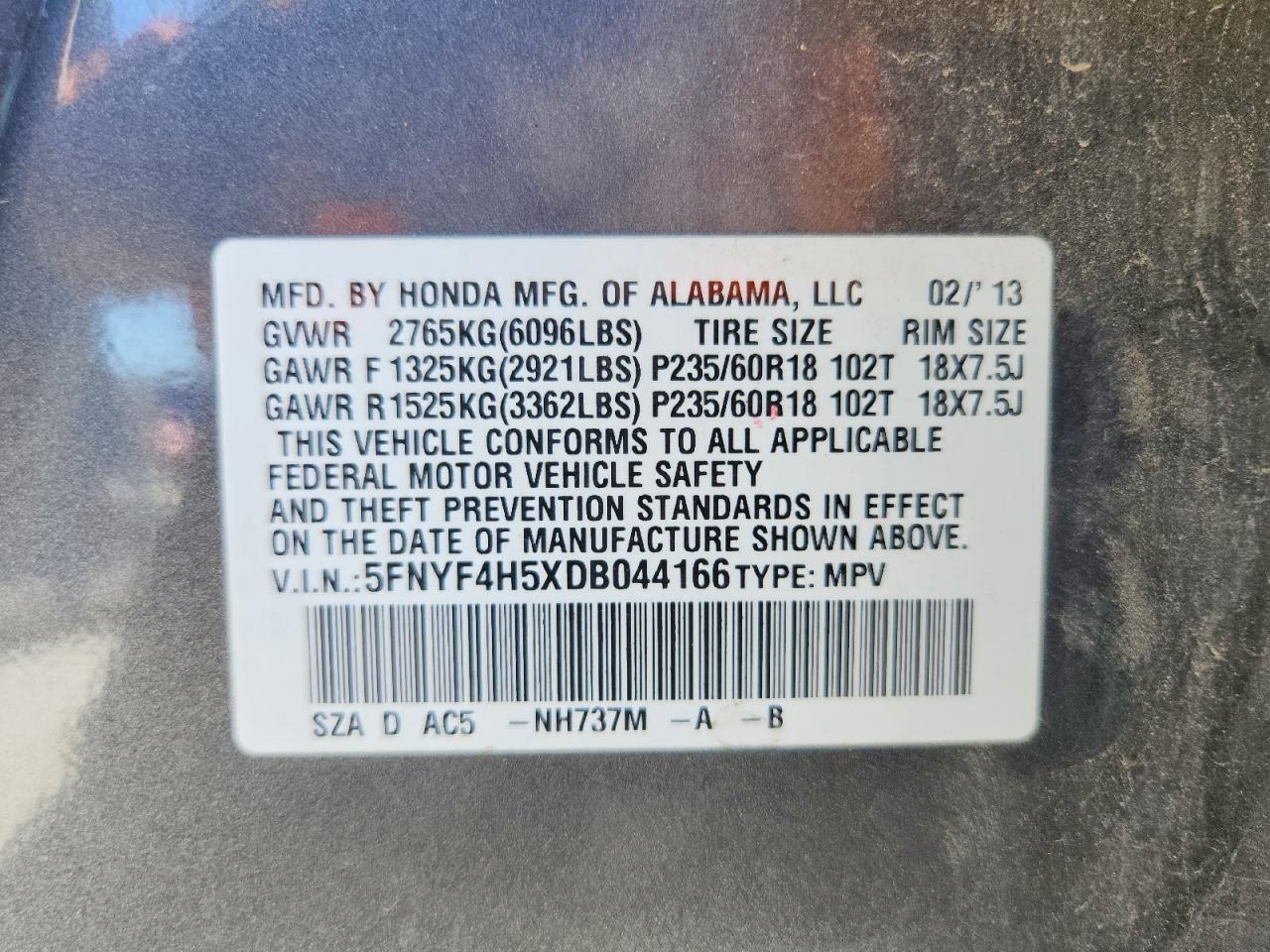 2013 HONDA PILOT
