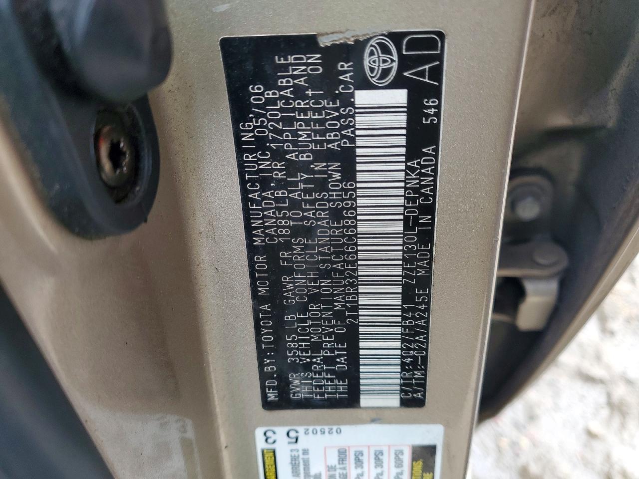 2006 TOYOTA COROLLA