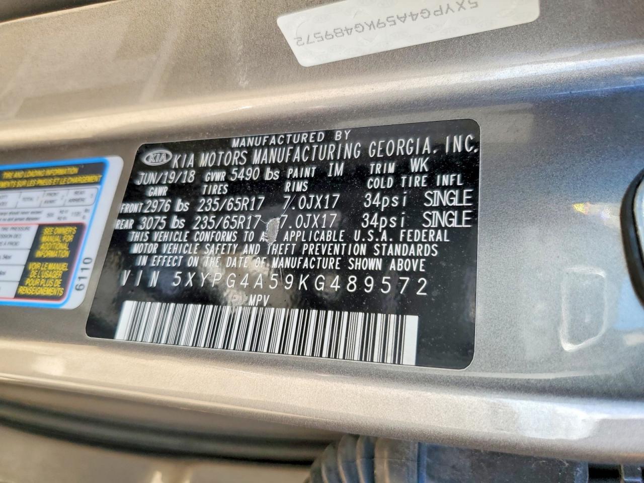 2019 KIA SORENTO