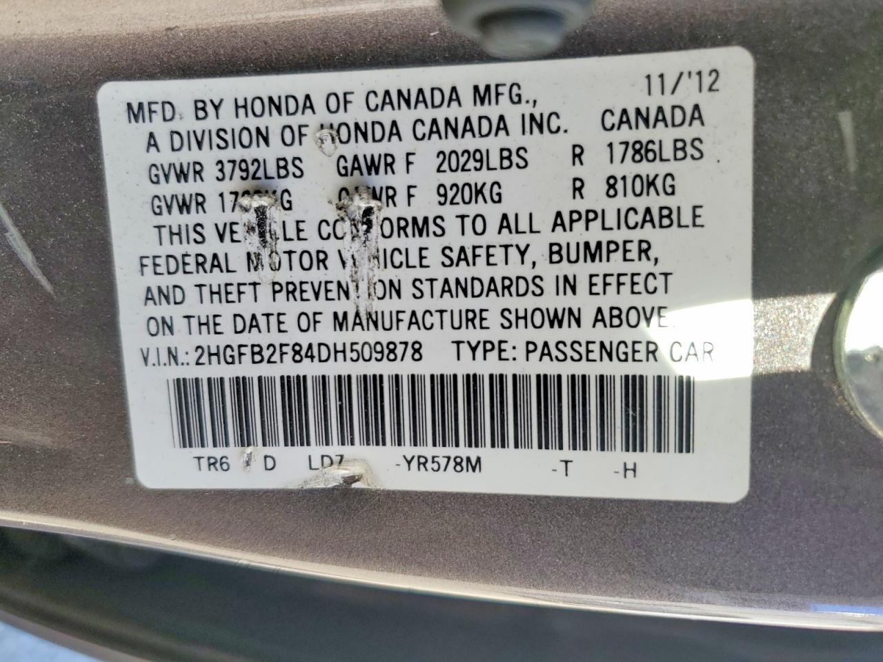 2013 HONDA CIVIC