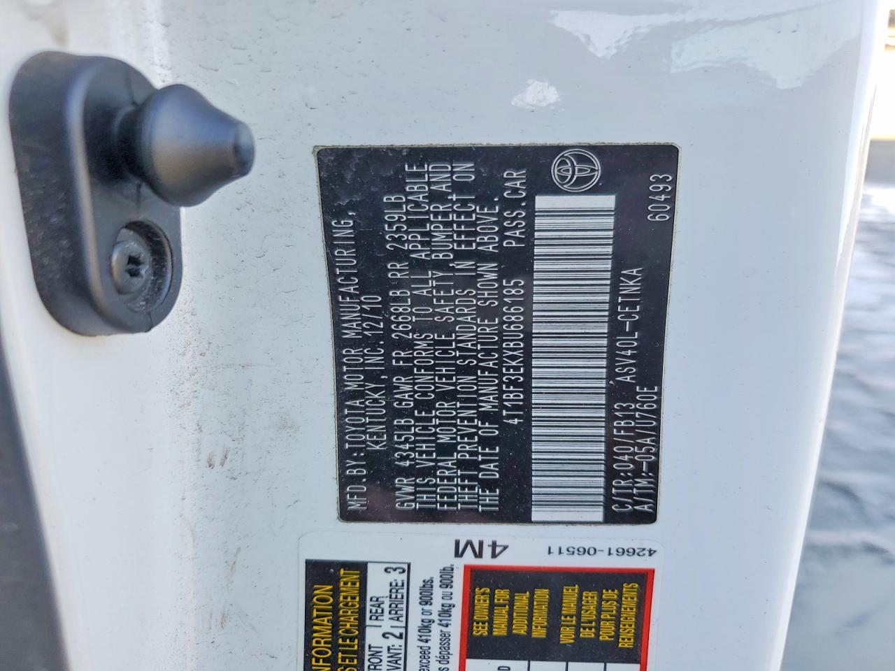 2011 TOYOTA CAMRY