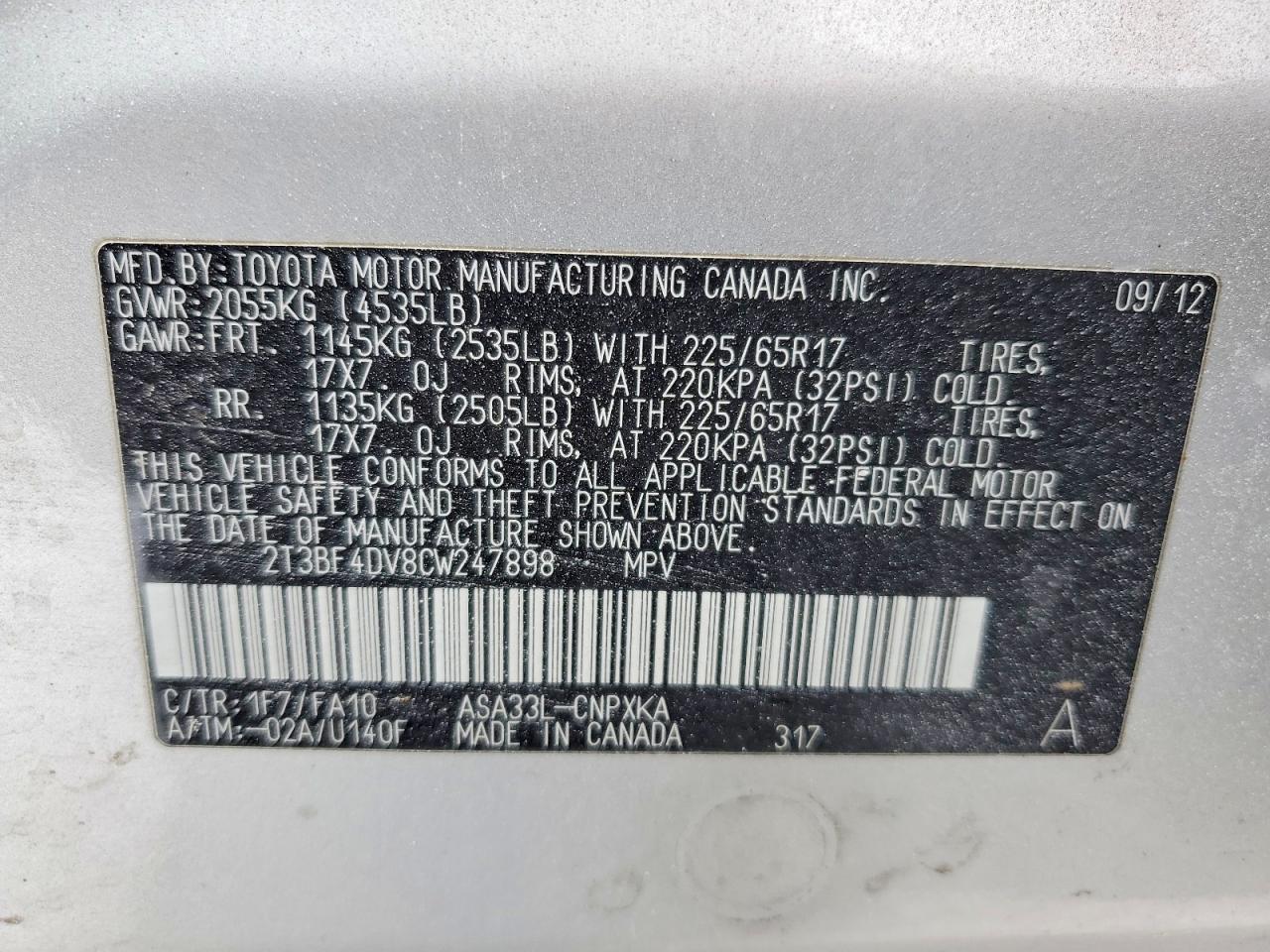 2012 TOYOTA RAV4