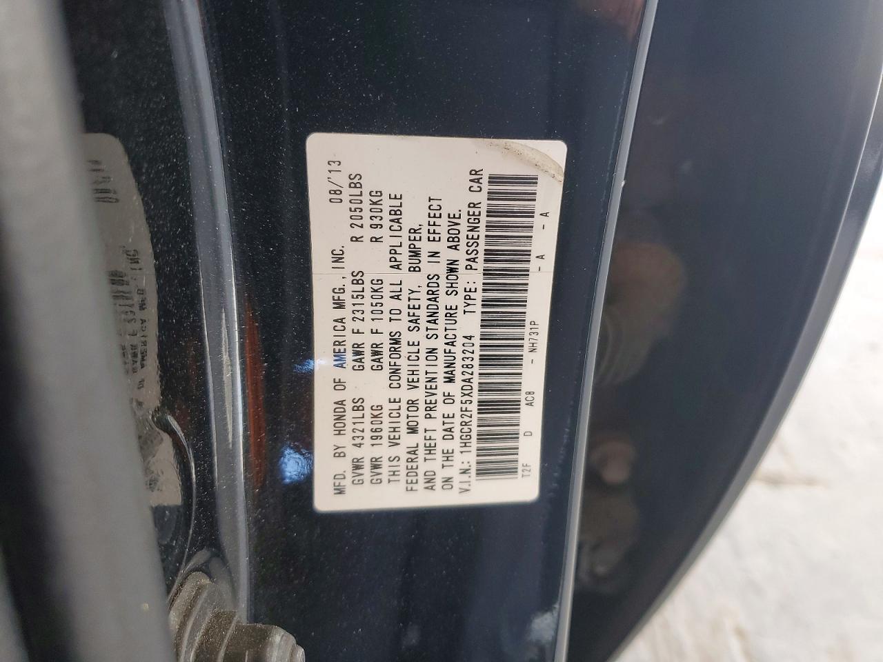 2013 HONDA ACCORD
